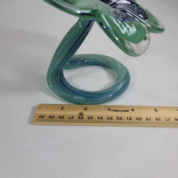 Hand Blown Art Glass Flower Curled Stem - Picture 9 of 16